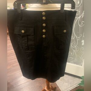 Dana Buchman Black Cargo Pencil Skirt